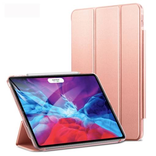 Foto - Husă din PU pentru Apple iPad Pro 12.9 (2020) + slot pentru Apple Pencil - Auriu roz