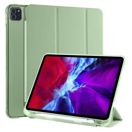 Foto - Carcasă din PU pentru Apple iPad Pro 11 (2020) + slot pentru Apple Pencil - Verde Matcha