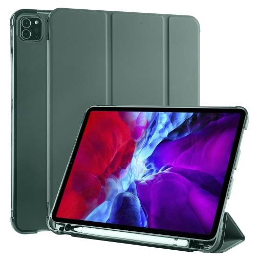 Foto - Carcasă din PU pentru Apple iPad Pro 11 (2020) + slot pentru Apple Pencil - Verde Pini