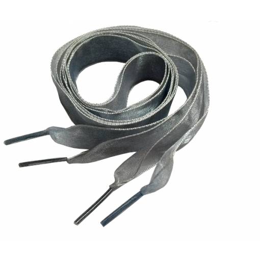 Foto - <b>Cordoane din satin pentru pantofi, o pereche - Gri, 120 cm</b>