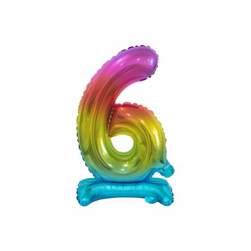 Foto - Balon de culoare curcubeu - Numărul 6