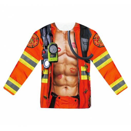 Foto - Tricou pentru Bărbați cu Mâneci Lungi - Pompier, M