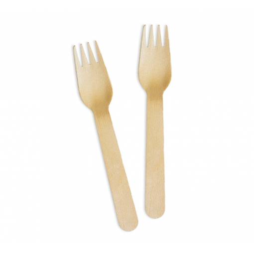 Foto - Furculițe eco - Din lemn, 100 de bucăți