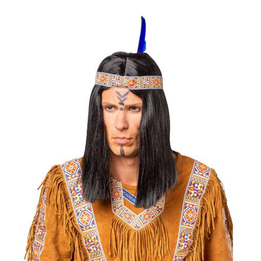 Foto - Perucă bărbați - Indian cu bentiță