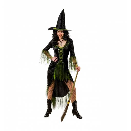 Foto - Costum de damă - Vrăjitoare verde-neagră 34/36
