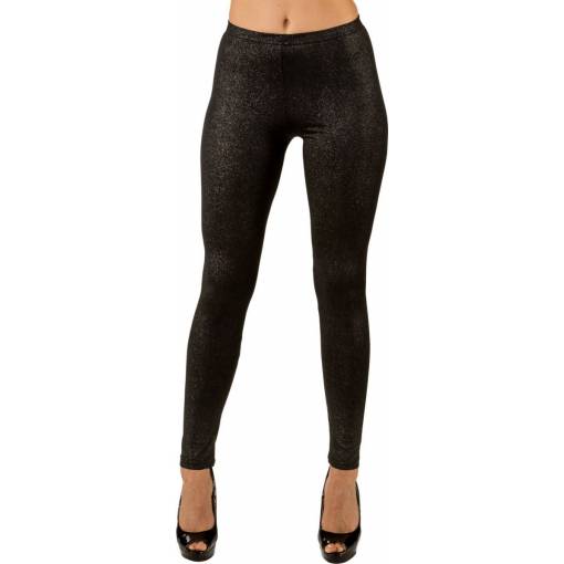 Foto - Leggings pentru femei - Strălucitoare, negre S/M