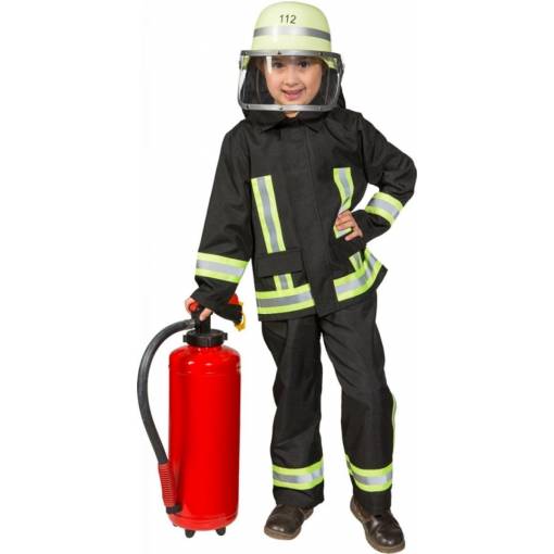 Foto - <b>Costumul de copii - Pompier, negru 140</b>
