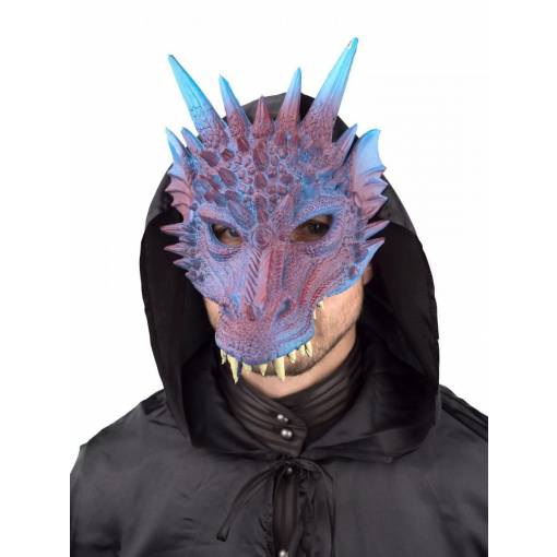 Foto - Masca de bărbat - Dragon albastru-violet