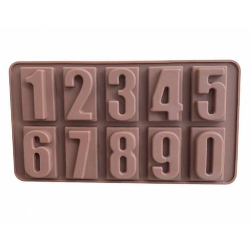 Foto - Formă din silicon cu numere - Maro