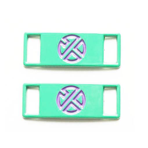 Foto - Bucla metalică - prindere pentru șireturi - Verde-Violet