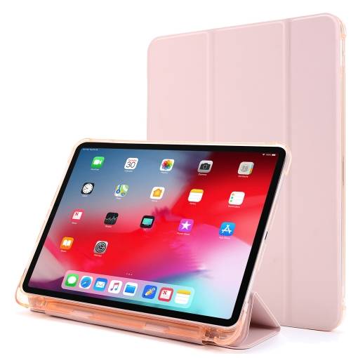 Foto - Husă din PU pentru Apple iPad Pro 12.9 (2021) + slot pentru Apple Pencil - Aurie